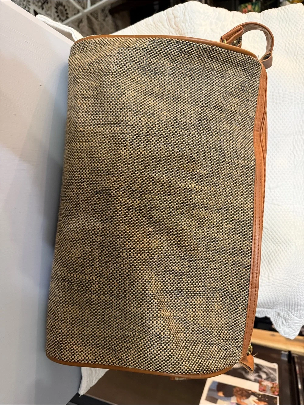Samsonite Brown and Tan Canvas Messenger Bag